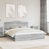  Krevetna konstrukcija Siva sonoma 180 x 200 cm Inženjersko Drvo | shoptok.hr