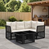  Sjedeća garnitura za vrt 5 kom. Crna poliratan 100 x 55 x 73 cm | Shoptok.si
