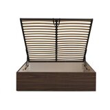 Bobochic Paris Tamno smeđi bračni krevet od iverice u dekoru breze s prostorom za odlaganje/bez uzglavlja s podnicom 180x200 cm Mara – | shoptok.hr