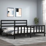 vidaXL Okvir za krevet s uzglavljem crni 200 x 200 cm od masivnog drva Cijene