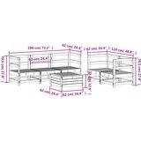 vidaXL Vrtna sedežna garnitura 6-delna bela trdna borovina, (21145524) | Shoptok.si