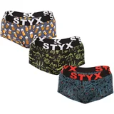 STYX 3PACK women's panties art with leg loops multicolored