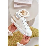 Boto Low Women's Platform Sneakers Made Of Eco Leather White-Beige Nevelena | shoptok.hr