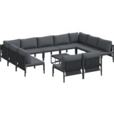 vidaXL Vrtna sedežna garnitura 12 pcs Antracitna Jeklo | Shoptok.si