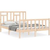 The Living Store Posteljni okvir z vzglavjem trden les - Posteljni Okvir, (21531205) | Shoptok.si
