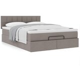 vidaXL Otomanski posteljni okvir z vzmetnico taupe 140x200 cm blago Cene