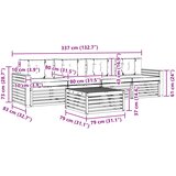  Set vanjskih sofa 5 kom. Bijela i krem Čvrsto drvo akacije | shoptok.hr