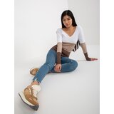RUE PARIS Blouse-RV-BZ-8429.18P-white-brown | Shoptok.si
