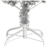 vidaXL Božićno drvce s 150 LED svjetlima s stalakom Srebrno 120 cm PET | shoptok.hr
