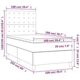  Krevet box spring s madracem LED tamnosivi 100x200 cm tkanina | shoptok.hr