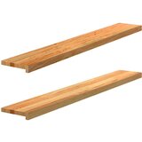  Okenske police 2 kosa svetlo rjava 140x20x2 cm trdna hrastovina | Shoptok.si