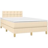  Krevet box spring s madracem LED krem 120 x 200 cm od tkanine | shoptok.hr
