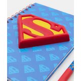Sinsay Set: bilježnica sa spiralnim uvezom s 3D aplikacijom i kemijska olovka 2 pack Superman | shoptok.hr