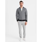 Ombre Men's pique knit bomber jacket - black | shoptok.hr