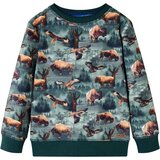 vidaXL Otroški pulover temno zelen 128, (21037339) | Shoptok.si