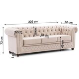 Ropez Bež baršunasti sklopiva sofa 203 cm York Blik – | shoptok.hr