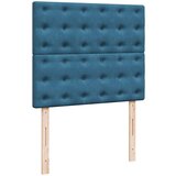 vidaXL Otomanski posteljni okvir z vzmetnicami moder 120x190cm žamet | Shoptok.si