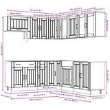 vidaXL 11 kosov kuhinjska omarica Lucca Beli inženirski les | Shoptok.si