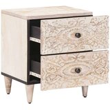  Noćni ormar Bijelo 40 x 33 5 x 46 cm Čvrsto drvo manga - Bijelo 1 | shoptok.hr