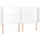  Uzglavlje s ušima bijelo 183x16x118/128 cm od umjetne kože | shoptok.hr