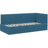  Kutni okvir kreveta s uzglavljem Plava 90 cm x 190 cm Baršun | shoptok.hr