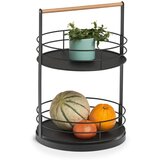 ZELLER Poslužavnik, metal, drvo, crni | shoptok.hr