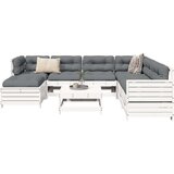  8-dijelni set vrtnih sofa bijeli od masivne borovine Cijene