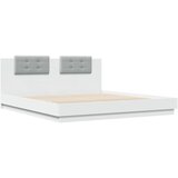  The Living Store Posteljni okvir z vzglavjem bel 200x200 cm inženirski les - Posteljni Okvir, (21450394) | Shoptok.si