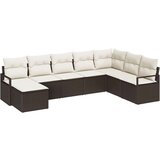 8 komadni set vrtnih sofa s jastučićima smeđi poliratan 2-sjedni vrtni kauč s odlaganjem i jastučićima smeđi poliratan | shoptok.hr