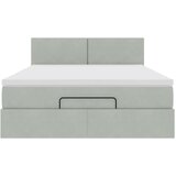  Otomanski krevet s madracem svijetlosivi 140x190 cm baršunasti | Eponuda.com