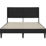  Okvir za krevet s uzglavljem Crna 140 x 190 cm Baršun - Crna 140 x 190 cm | shoptok.hr