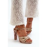 Maciejka Women's Leather Sandals with Heel Cijene