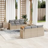  7-dijelni set vrtnih sofa od poliratana s jastucima bež | shoptok.hr