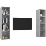 vidaXL Zidni TV ormarići 2 kom siva boja betona od iverice | shoptok.hr