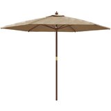  Vrtni suncobran s drvenim stupom smeđesivi 299 x 240 cm | shoptok.hr