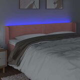 vidaXL LED uzglavlje ružičasto 163x16x78/88 cm baršunasto | shoptok.hr