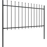  Vrtna ograda s vrhom koplja Čelik 1781,5 x 100 cm Crna | shoptok.hr