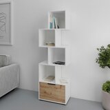 Mömax regal steps, bela, barva hrasta | Shoptok.si