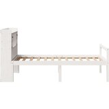  Krevet s regalom za knjige bez madraca bijeli 75x190cm borovina - Bijela 75 x 190 cm | shoptok.hr