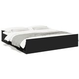vidaXL Okvir za krevet s ladicama crni 200x200 cm konstruirano drvo Cijene