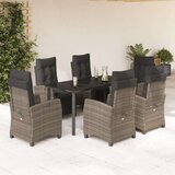 7-dijelni vrtni blagovaonski set sivi od poliratana | shoptok.hr