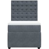 Box spring krevet s madracem tamnosivi 90x200 cm baršunasti | shoptok.hr