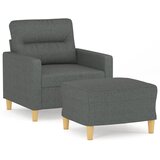  Fotelja s tabureom tamnosiva 60 cm od tkanine | shoptok.hr