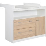 Roba Bijela/u prirodnoj boji niska dječja komoda u dekoru hrasta s promjenjivim stolom 117x98 cm Gabriella – Cijene