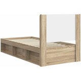  Krevetna konstrukcija s pohranom i uzglavljem Hrast sonoma Smeđa 100 x 200 cm | shoptok.hr