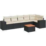  7-dijelni set vrtnih sofa od poliratana s jastucima crni | shoptok.hr