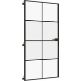 vidaXL Sobna vrata tanka crna 102 5x201 5 cm kaljeno staklo i aluminij | shoptok.hr