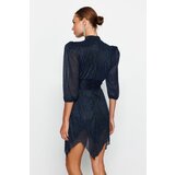 Trendyol Dark Navy Blue Sparkling Waist Evening Dress cene