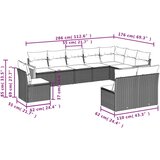  10-dijelni set vrtnih sofa od poliratana s jastucima sivi | shoptok.hr