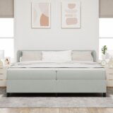vidaXL Box Spring Krevet s Madracem Svjetlosiva 200x200 cm Baršun | shoptok.hr